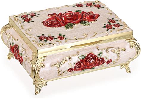 metal decorative treasure box|Hipiwe Vintage Metal Jewelry Box .